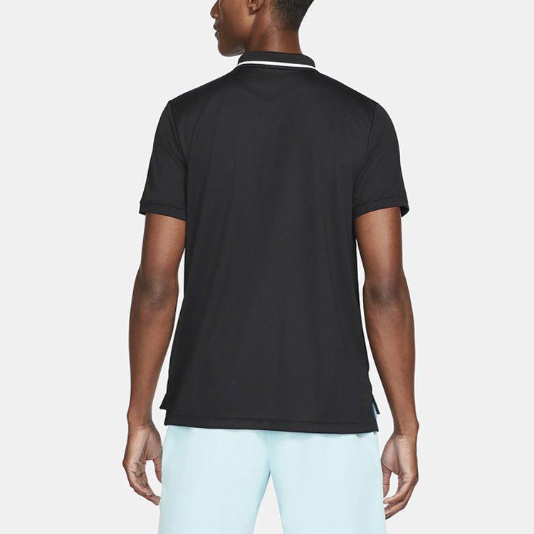 Nike Polo Shirts Men's Black Crew Neck Moderate Straight Fit CW6848-010