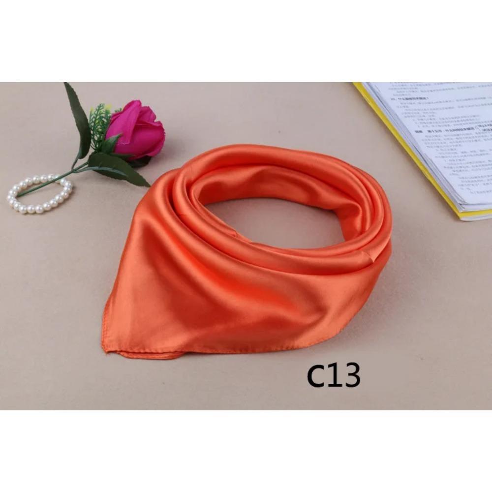 WZCX 60*60cm Damen Einfarbig Seidenschal Frühling Herbst Mode Neu Einfache Quadratische Schals für Damen Damenschal