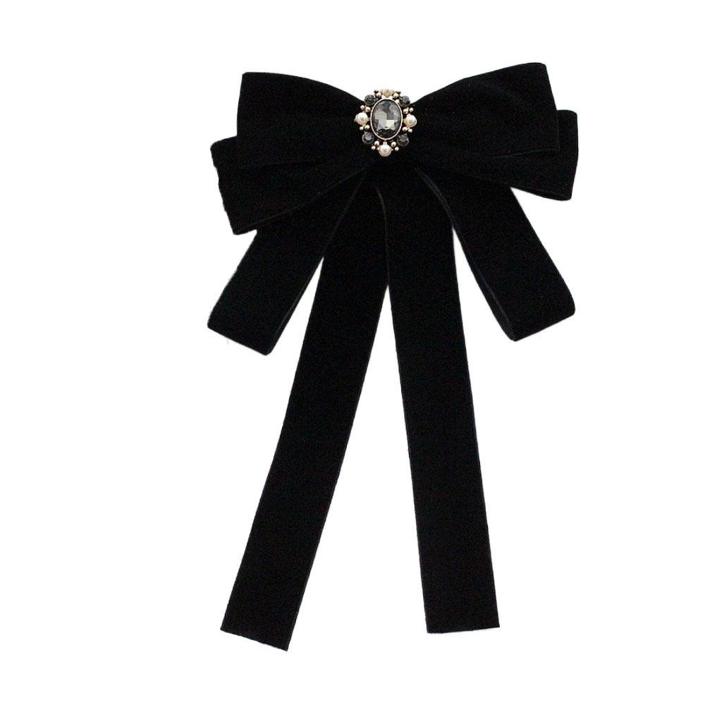 Velvet Black Ribbon Pin Beads Funerals Memorial Pin Sparkling Ribbon Badge Brooch Men