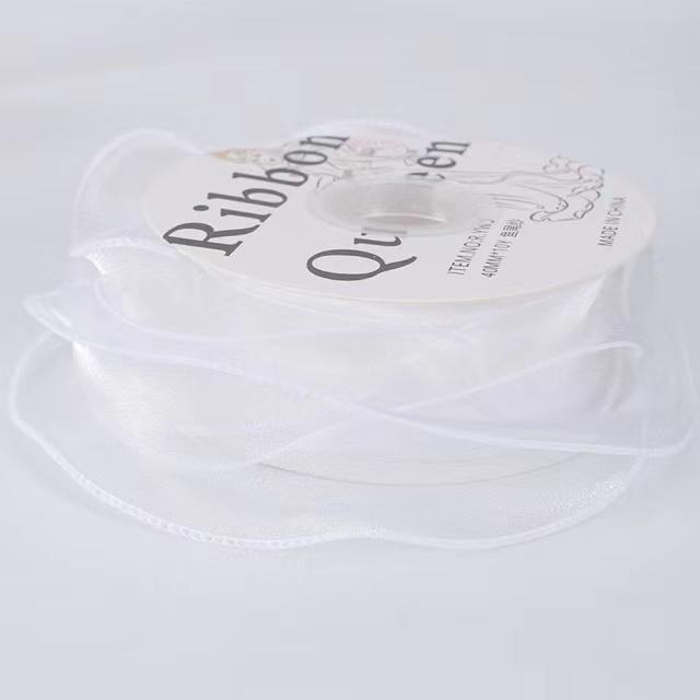 Gold-Edged Fish Tail Ribbon for Cake Decoration and Floral Packaging