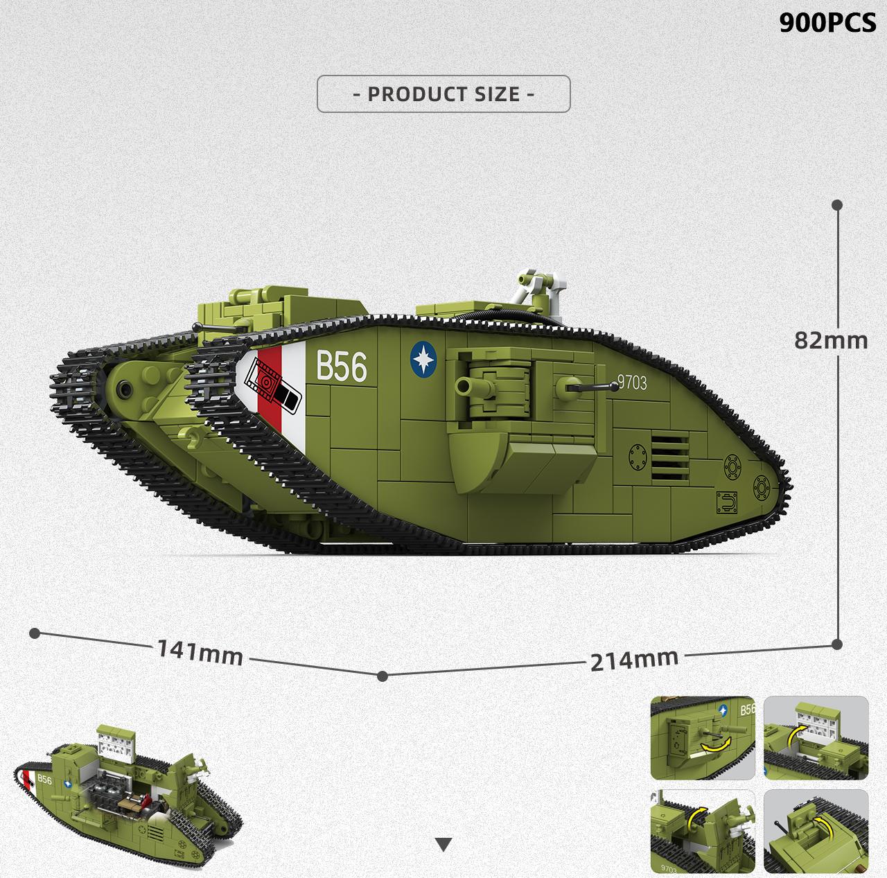 Char 2C Rezervor Super Greu Blindat Model Kit Blocuri de Construcție Cărămizi DIY Colecție Educativă Jucărie Cadou Pentru Copii Băieți