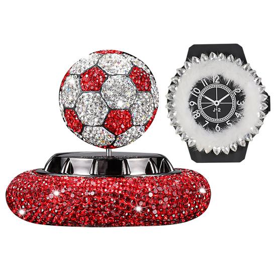 Diseño de fútbol Perfume para coche, varias fragancias, decoración Solar giratoria automática, difusor de Aroma para purificación de aire de autobús