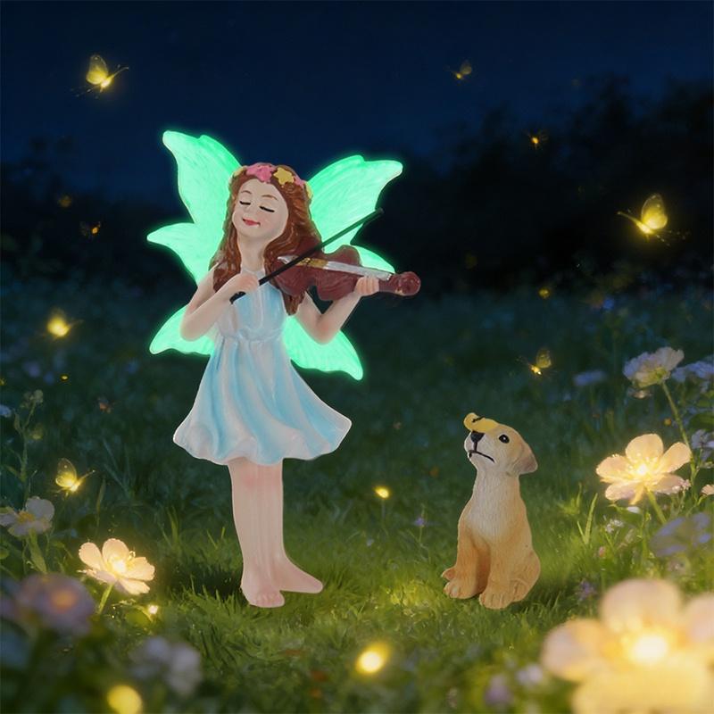 

Garden Mini Fairy Figurine Miniature Fairy Sculpture Decoration Tiny Garden Accessories For Outdoor Yard Lawn Flower Pot Decor A