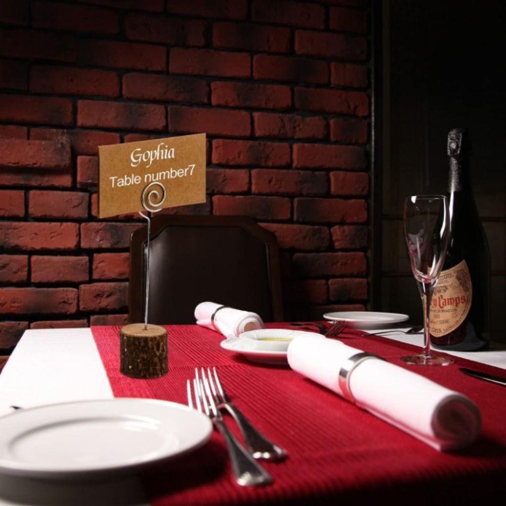 Messege Wood Place Card Holders Picture Table Number Name Sign Natural Memo Clip Holders  Party