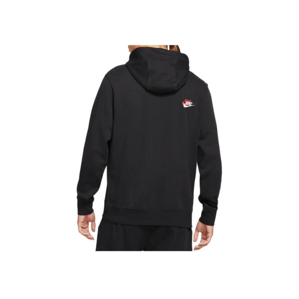 Nike Bluza z kapturem z haftowanym napisem, luźna, z długim rękawem, męska, czarna DD4667-010