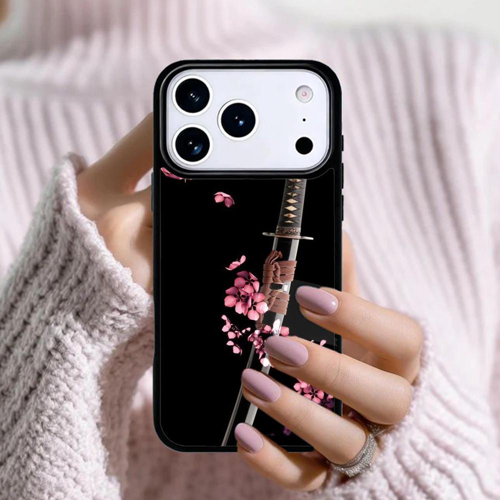 Japan Samurai Katana Phone Case For Apple iPhone 17 Air 16E 15 14 Plus 13 12 11 Pro Max Mini Funda Cover