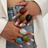 Vintage Irregular Smooth Resin Plastic Rings for Women New Trend Boho Geometric Finger Rings Aesthetic Party Jewelry