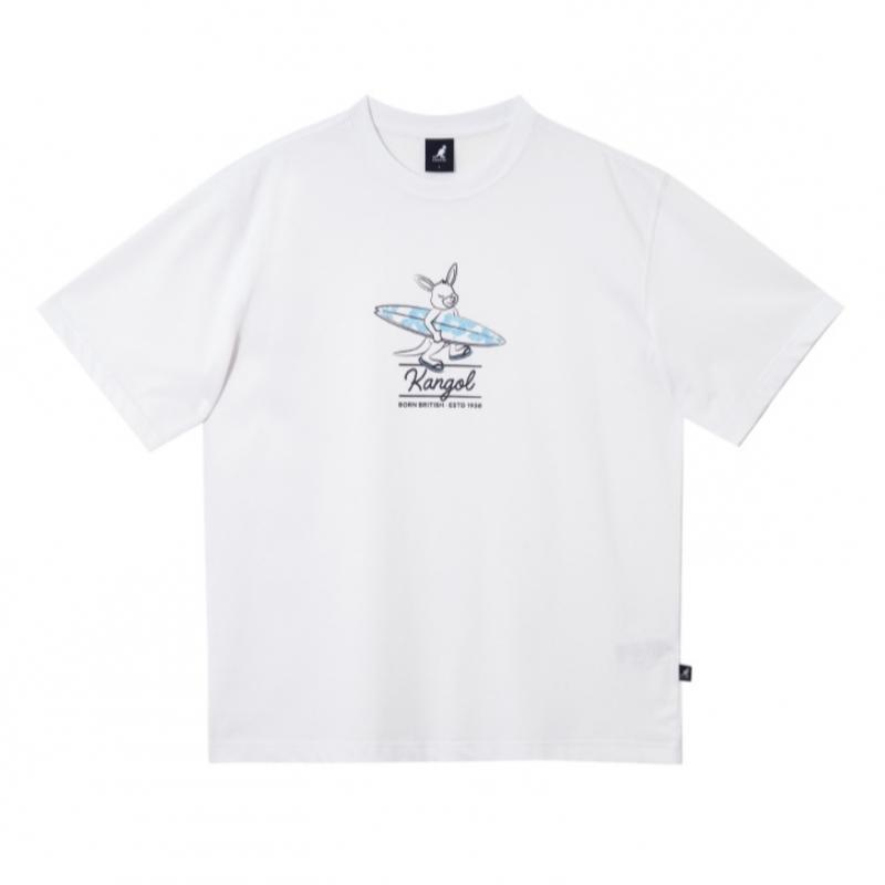 KANGOL Surf Graphic T shirT 2825 whiTe