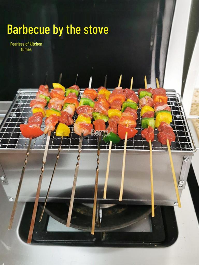 Portable One-Person Charcoal Grill: Outdoor/Indoor BBQ Skewer Stove