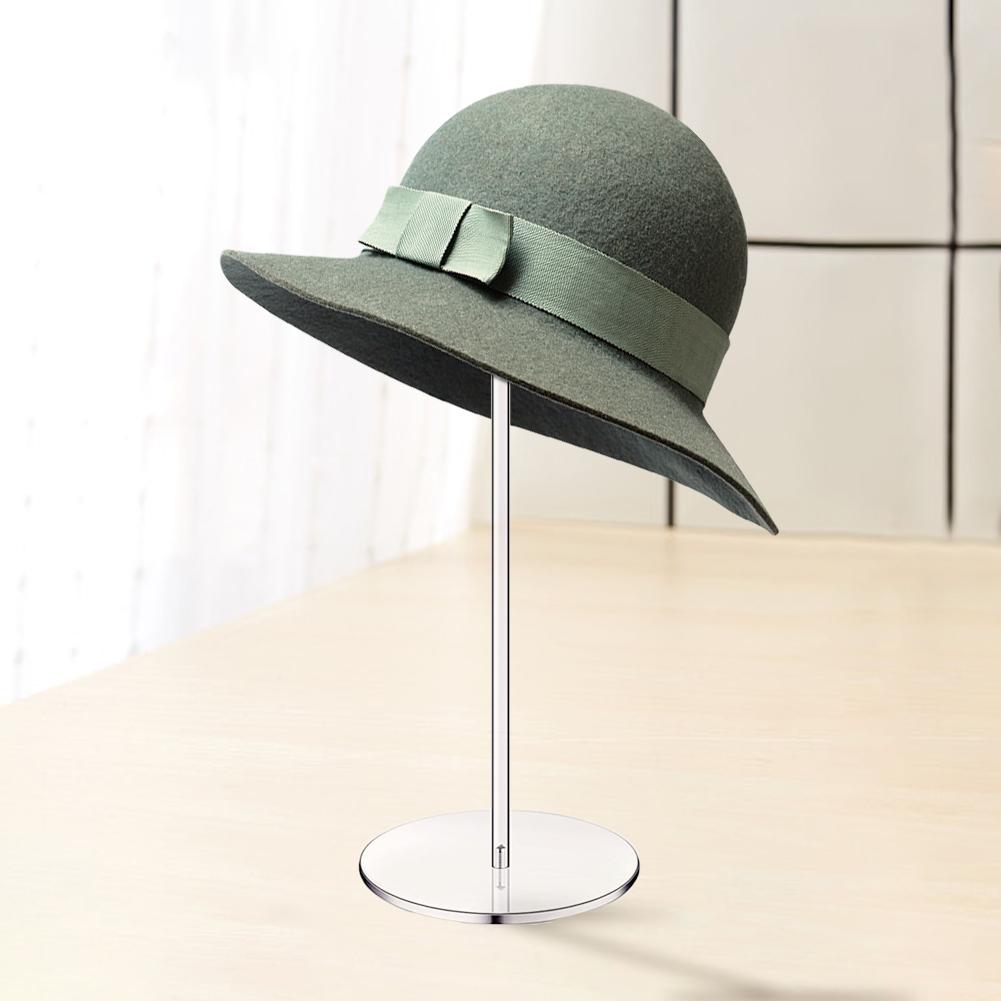 Acrylic Cap Display Riser Barbell Pedestal Round Cap Support Frame Easy Cleaning Baseball Hat Rack Stand for Salon Changing Room