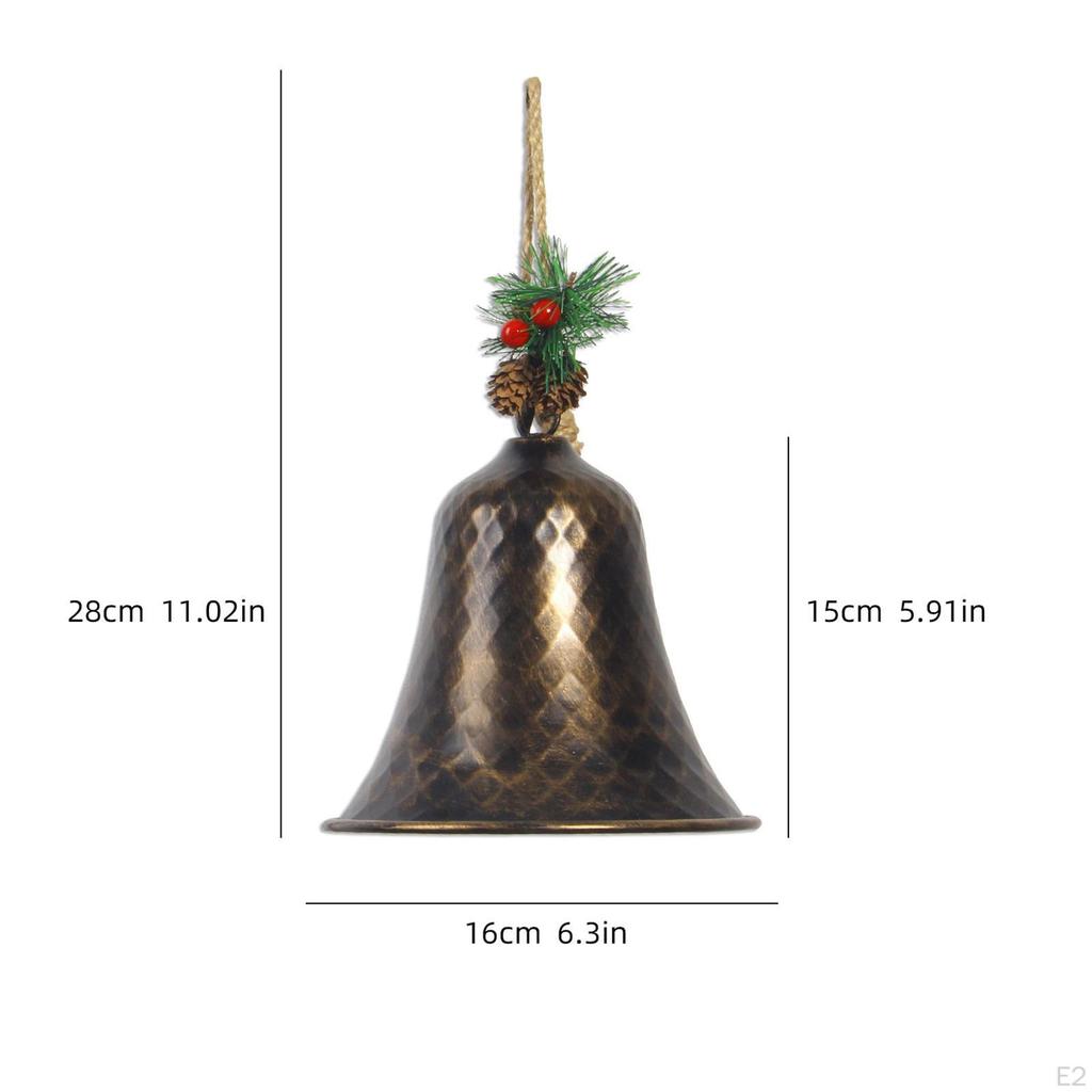 Christmas Bell Tree Hanging Decor Iron Pendant Xmas Ornament Decoration for Outdoor