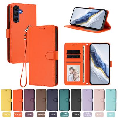 Single Color Leather Phone Coque Phone Case For Samsung Galaxy A17 A07 Magnetic Flip Wallet Cover Skin For Funda Galaxy A07 A17
