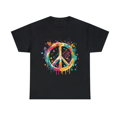 Friedenszeichen Farbspritzer Graffiti Grafik T-Shirt, S-5XL