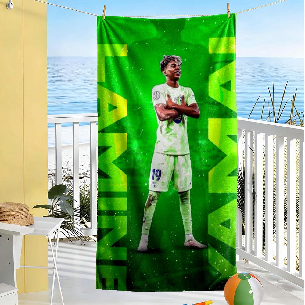 Yamal Fc Barcelona Debut Celebration Beach Towel Quick-Dry Soft Microfiber Comfortable Lightweight Perfect for Traveling Yoga Camping and Swimm