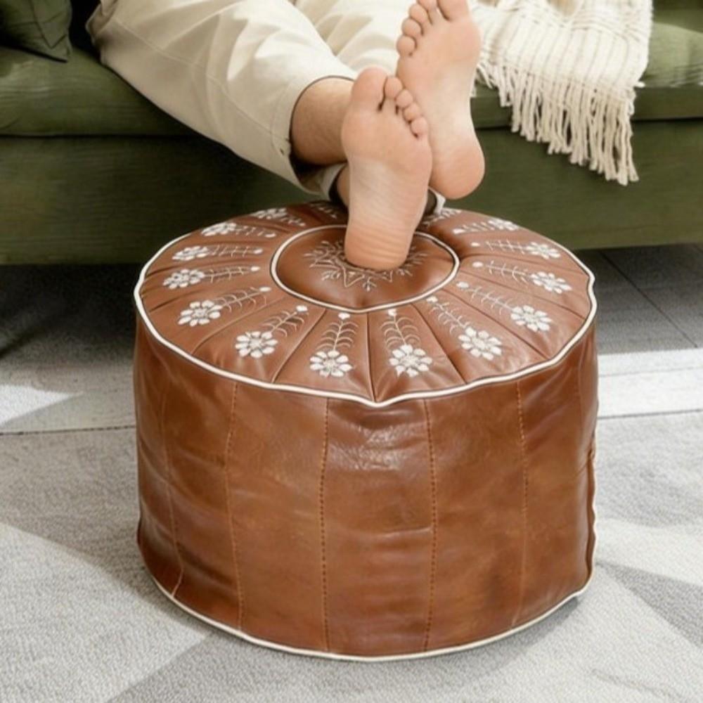Waterproof Pumpkin Pouf Cover Round Sofa Stool Cover Storage Leg Bench Home Furniture