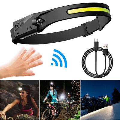 LED Headlamp with Motion Sensor IPX4 USBC 1200 mAh Black