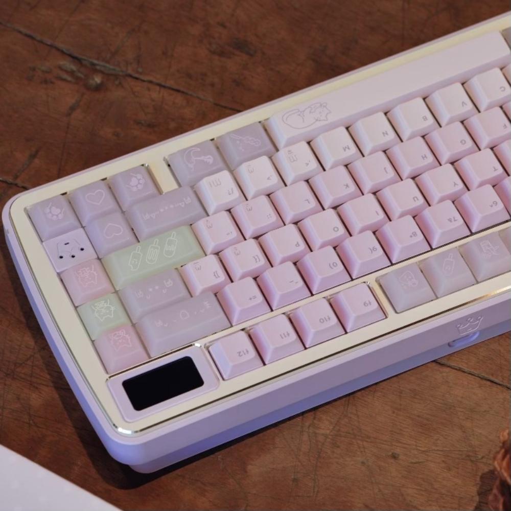 Luna Foodie Keycap Set 151Key PBT+PC Custom Cute Personalized Keyboard Cap Cherry Profile Gaming KeyCap for Mechanical Keyboard