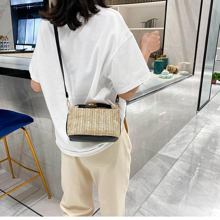 2024 Spring Retro Mori Girl Straw Woven Crossbody Handbag