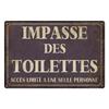 Placa de Metal Vintage Engraçada para Banheiro Lata Sinal Placa WC Lavatório Toilettes Arte de Parede Bar Clube Banheiro Lavatório Banheiro Decoração de Parede