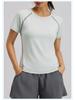 Breathable Slim-Fit Sports Yoga Top - Versatile Short-Sleeved Fitness T-Shirt