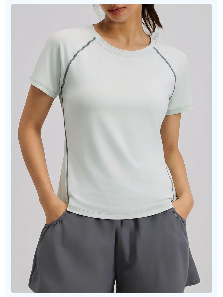 Breathable Slim-Fit Sports Yoga Top - Versatile Short-Sleeved Fitness T-Shirt