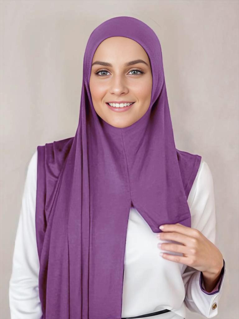 Newest Soft Cotton Jersey Hijab Double Loop Instant Hijab Muslim Headwrap Islamic Headscarf Headwrap Turban Tube