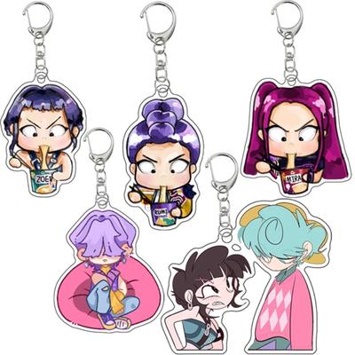 Anime Classics K-Pop Demon Hunters Huntr-X Keychain Pendant Acrylic Key Ring Fan Art Self-Made Collectible Gift