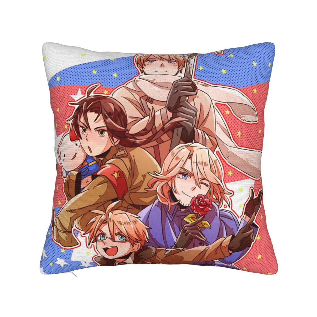 Decorative Pillow Cover Hetalias Axis Powers Merch Chair Throw Pillow Case Cover Zipper Multi Size