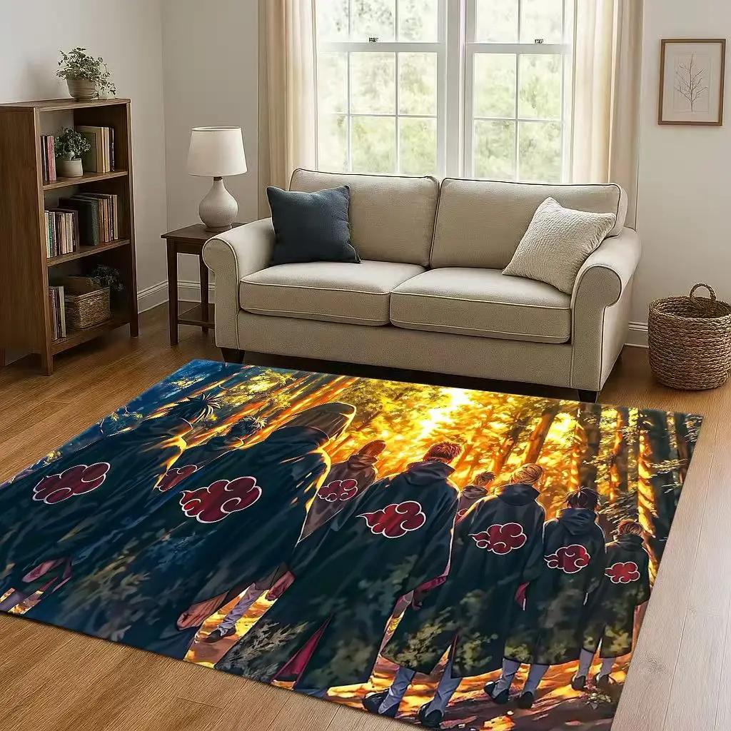 3D I-Itachi Cartoon Anime Living Room Non-Slip Area Rug Carpet for Bedroom Playroom Sofa,Easy Clean Home Decor Doormat Kid