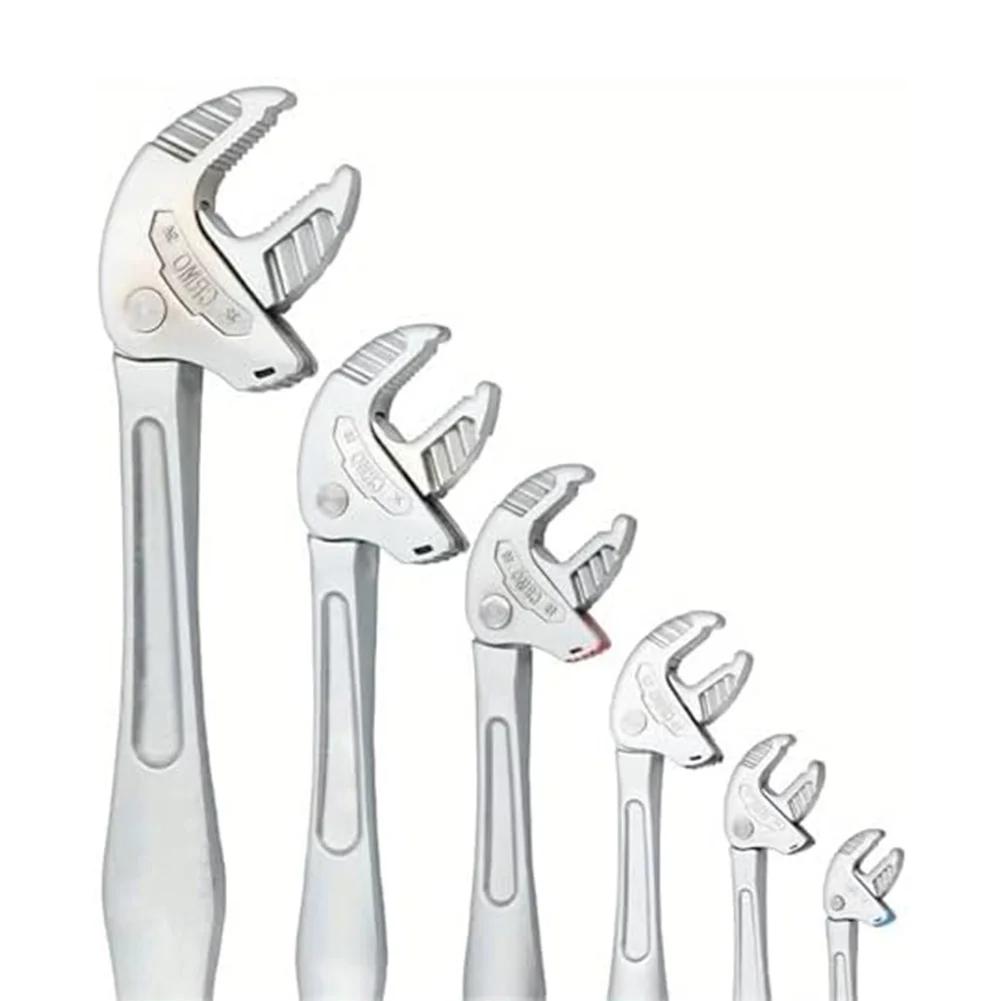 1pc Adjustable Crab Claw Wrench Effortless Tightening Self-Adjusting Ratchet Wide Jaw For Automotive Piping Manufacturing