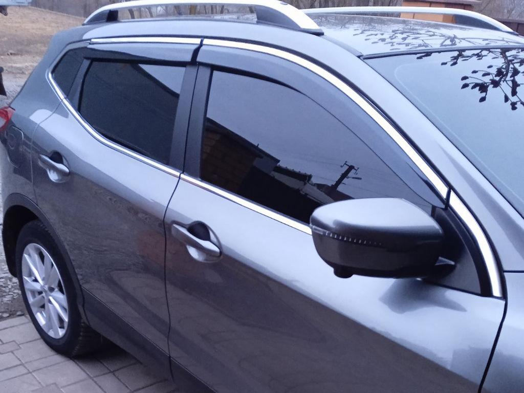 Ветровики с хромом Niken Luxury (4 шт) для Nissan Qashqai 2014-2021 гг