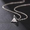Ladies' Triangular Pendant Necklace with Triangular Synthetic Zircon Inlay, Elegant and Minimalist Collarbone Chain