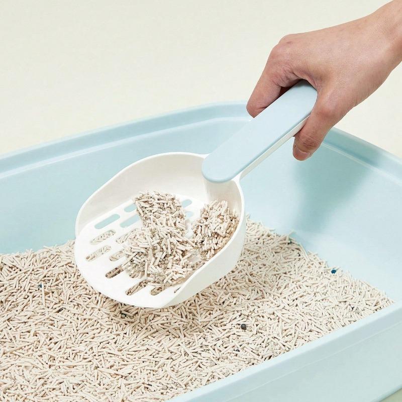 Cat Litter Scoop Set - Fine Mesh Filter Shovel with Matching Base, Pet Cleaning Tool for Efficient Litter Sifting Waste Removal