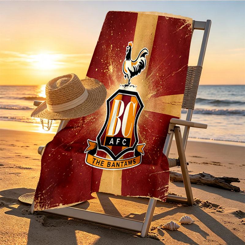 Σχέδιο Πετσέτας Παραλίας Bradford City AFC, Μαλακή, Ελαφριά. για Μπάνιο Σπιτιού, Spa, Πισίνα, Γιόγκα, Σέρφινγκ, Κάμπινγκ, Δώρο για Οικογένεια, Φίλο