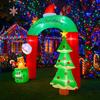 8.8FT/2.7M Inflatable Christmas Arch with Gingerbread Man Hot Coffee and Welcome, Glowing Outdoor Yard Decor