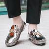 2025 Autumn Doudou Shoes Men's Glossy Men's Loafers Breathable Soft Sole British Casual Shoes Foreign Trade Large Size Leather Shoes