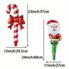 10-Pack Christmas Handheld Stick Aluminum Foil Balloons Suitable for Christmas Themed Party Decorations
