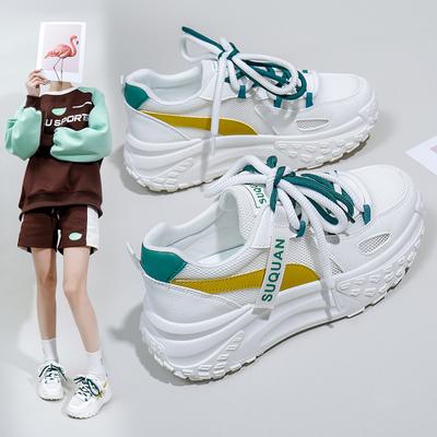 INS Estilo Coreano Superficie de Malla Zapatillas de Papá de Caña Baja Femeninas Primavera Nuevo Transpirable Estudiante Deportes Aumento de Altura Ocio K6711
