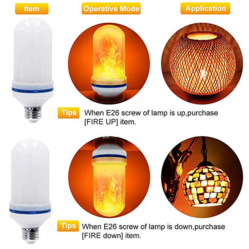LED Flame Effect Light Bulb Upside Down Effect LED Bulb Flame Bulbs for Festival Hotel Bar Party Decoration