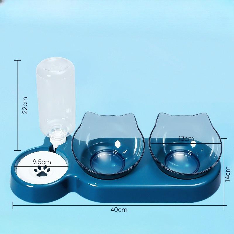 Cat Bowl, Pet Automatic Water Dispenser, Feeder, Double Bowl Integrated Moisture-proof Mouth, Cat and Dog Bowl, Pet Food Utensils