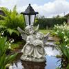 Resin Twin Angel Girls Solar Powered Outdoor Light Statue Ornaments