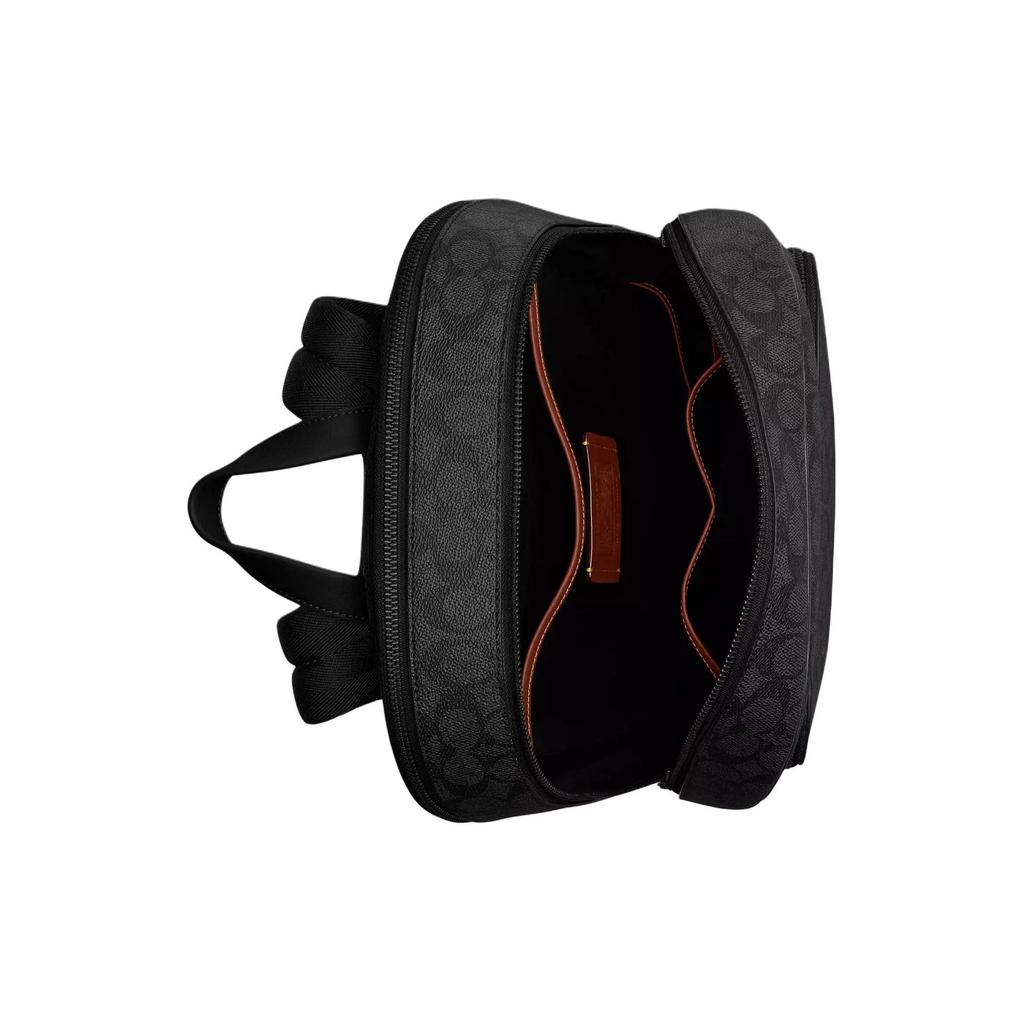 Coach Gotham 29 Zipper Closure Signature Coated Canvas And Calfskin Backpack Large Men backpack Charcoal CR743-CHR