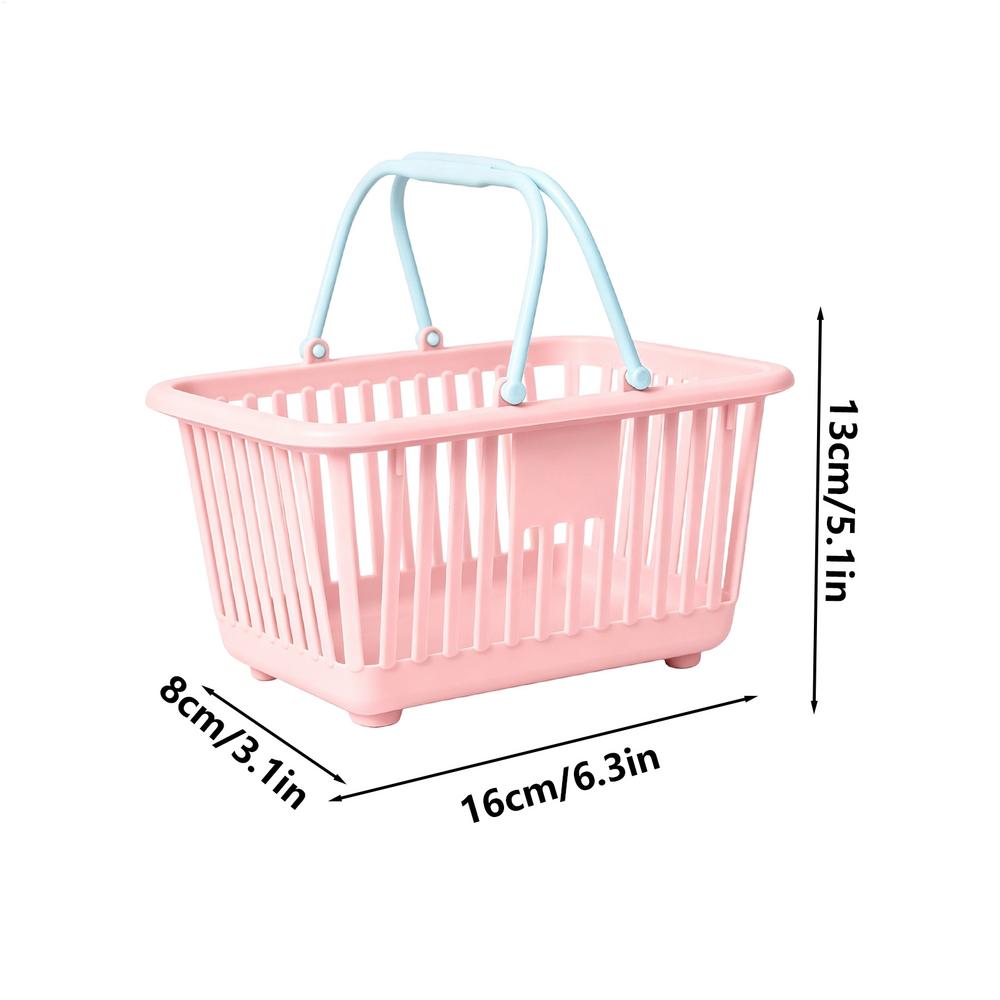 Mini boodmand Draagbare speelgoed organizer met handvatten Bureau mandjes voor kinderen Speelgoed Snacks Bureau Badkamer Huis Boodschappen Studentenkamer roze