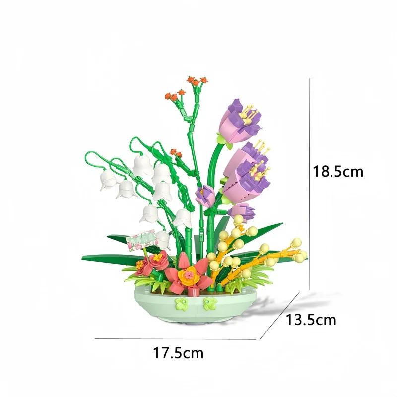 KNEW BUILT Eternal 3D Rose Bouquet Building Blocks Toys-Timeless Love Gift for HerPerfect Valentine's or Anniversary Decoration