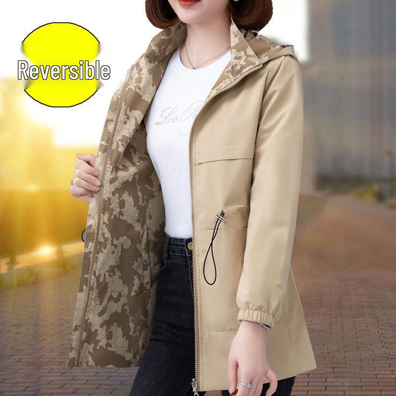 Pardesiu reversibil mărime plus pentru femei și jachetă scurtă de baseball