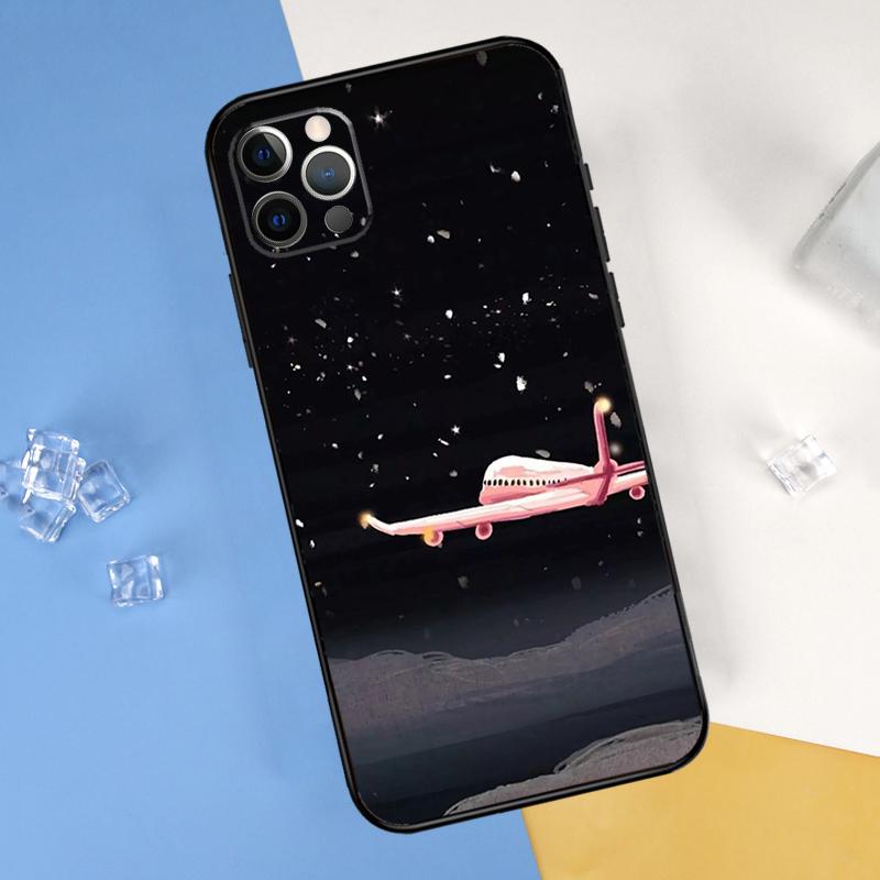 Airplane Travel Phone Case For iPhone 16 Pro 15 Pro 11 13 14 Pro Max 12 Mini XR 16 15 Plus 16e Cover Shell