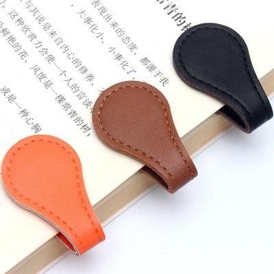 Double-Sided Magnetic Leather Bookmark and Wristband Clip