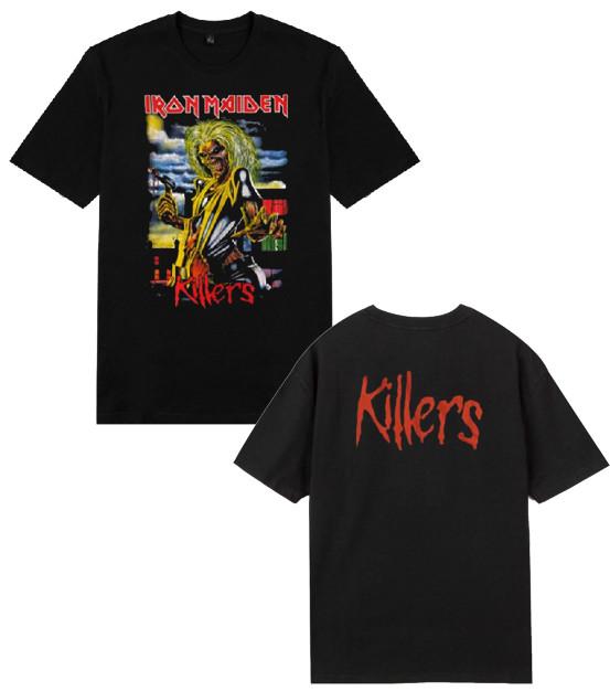 IRON MAIDEN KILLERS FRONT AND BACK PRINT HARD ROCK BLACK T SHIRT MEN'S SIZES Unisex T-Shirt
