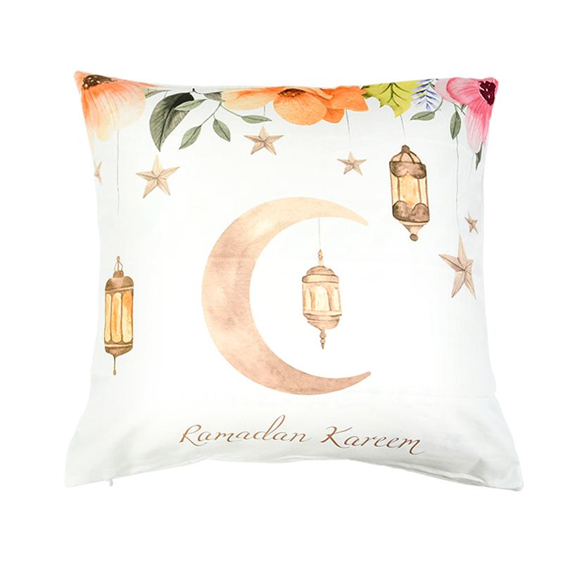 Home Decor Ramadan-themed Moon & Lantern Printed Pillowcases Pattern Cushion Cover Suitable for Sofa Bedroom Car Pillow Cover