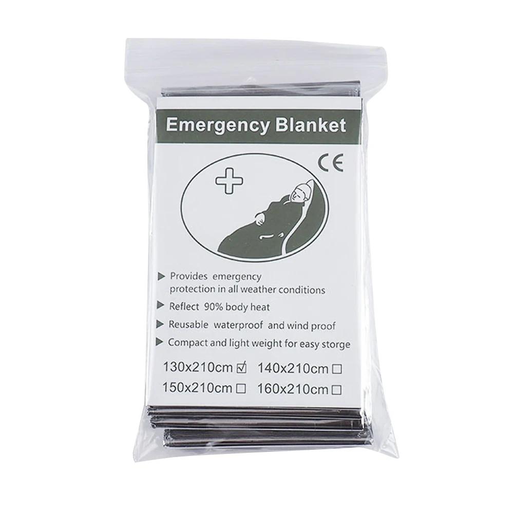 1-10PCS Emergency Blanket Outdoor Survive First Aid Military Rescue Kit Windproof Waterproof Foil Thermal Blanket for Camping